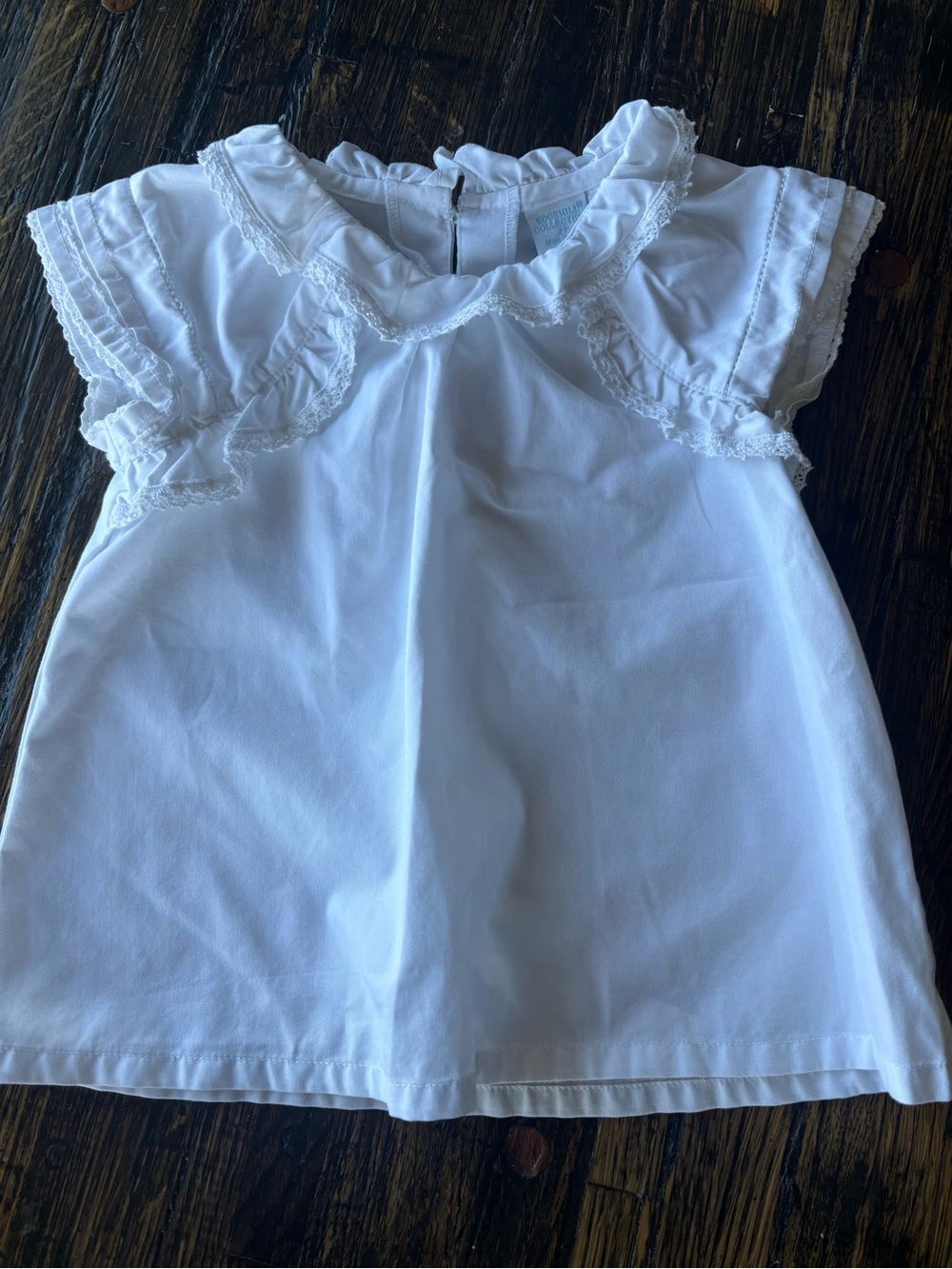 Edgehill Collection White Ruffle Collar Baby Top